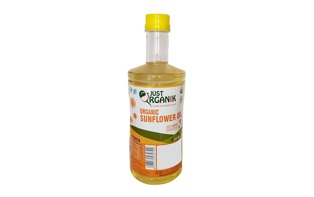 Just Organik Organic Sunflower Oil   Plastic Bottle  1 litre